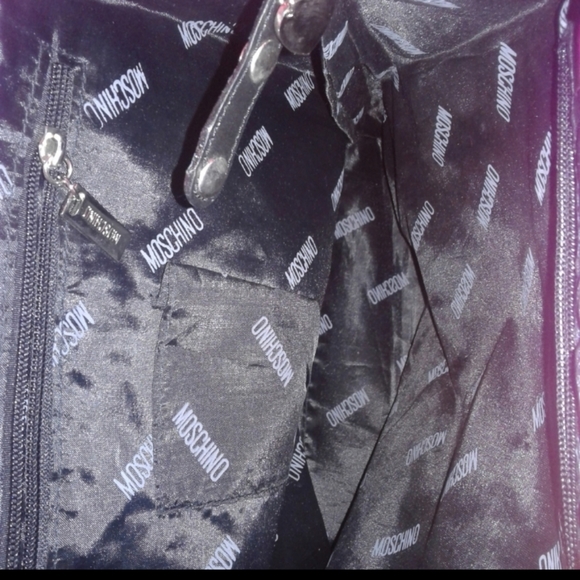 Authentic Moschino Cheap And Chic Leather Trim Nylon black pink tote Bag - Picture 4 of 5